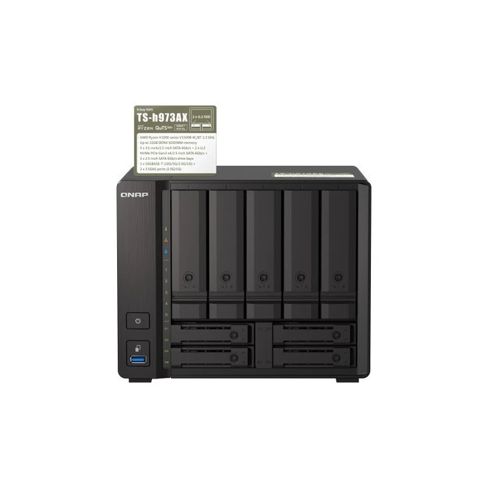 QNAP TS-h973AX-8G 9-bay NAS AMD Ryzen V1500B 8GB DDR4
