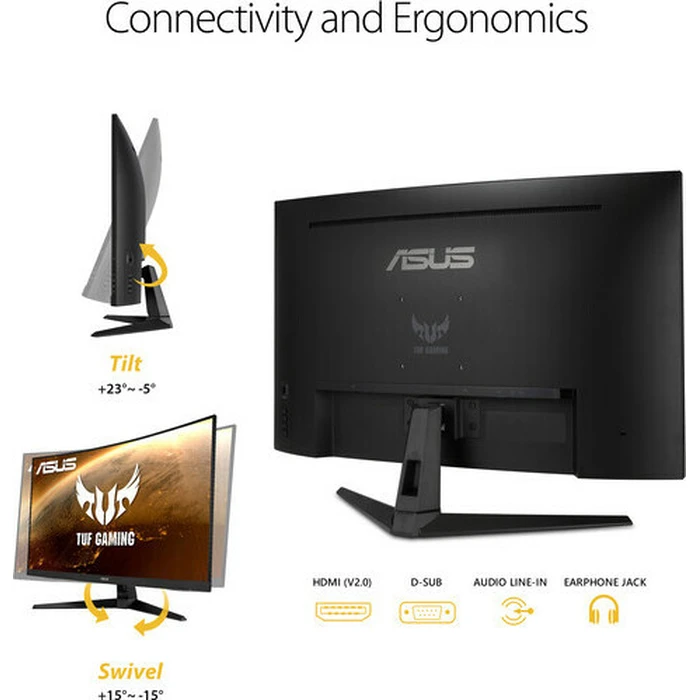 ASUS TUF Gaming VG328H1B 31.5" Curved Gaming Monitor FHD 1920x1080 165Hz VA