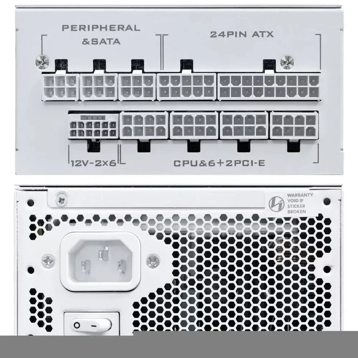 LIAN LI Power Supply SP1000P White 1000W 80 Plus Platinum 10 Years Warranty 12V 2x6 Japanese Capacitors