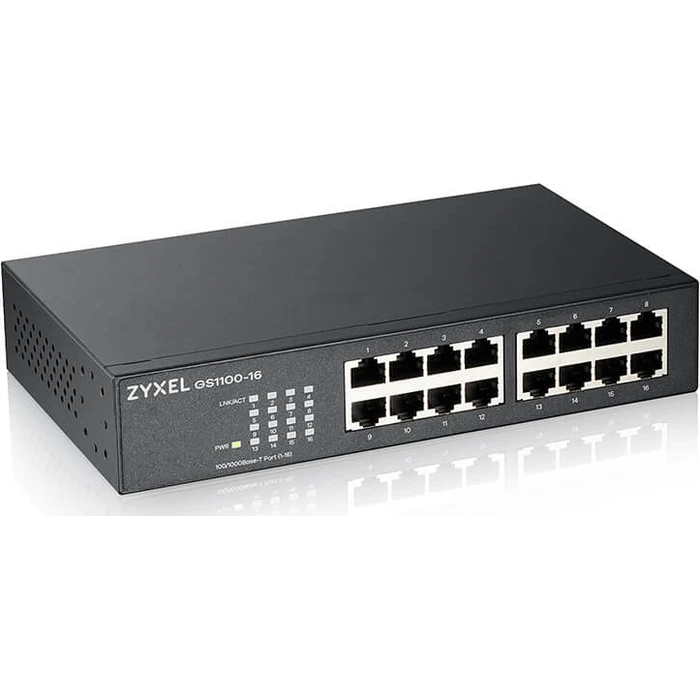 Zyxel GS1100-16 v1 Unmanaged L2 Switch, 16-Port Gigabit Ethernet