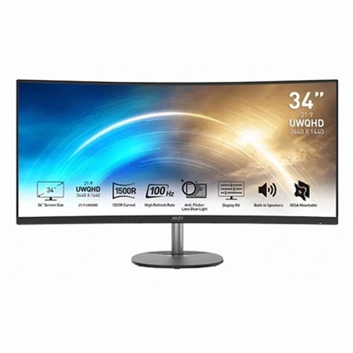 MSI MP341CQ 34" UWQHD 3440x1440 Καμπυλωτή 1500R 100Hz 4ms VA VESA
