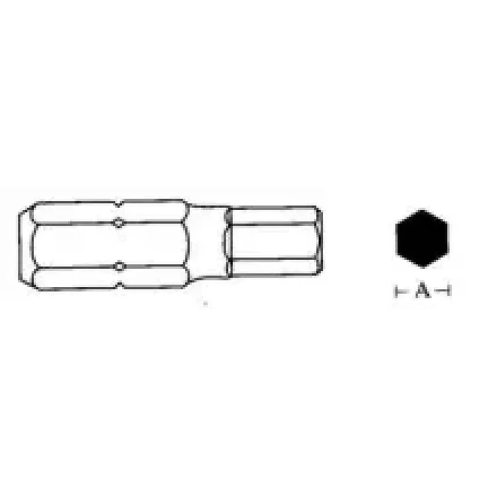Jonnesway Hex/Allen Bit 5 x 75 mm, 6-Point Hex Head, 1/2" Drive (JD175H50 / D175H50)