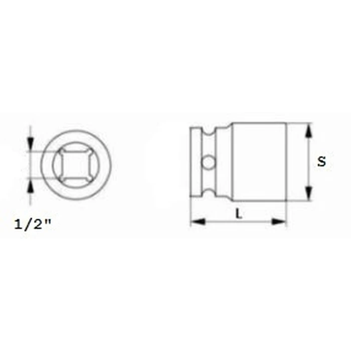 Jonnesway Air Impact Socket Long Square 1/2" Drive 19mm x 78mm S03AD4119