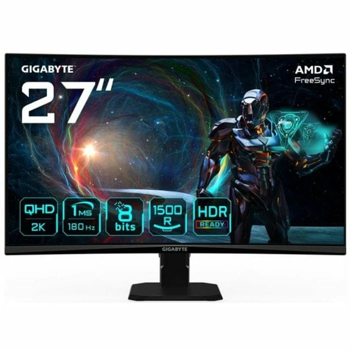 Gigabyte GS27QCA EK 27" QHD 2560x1440 VA Κυρτή Gaming Οθόνη 180Hz 1ms HDR