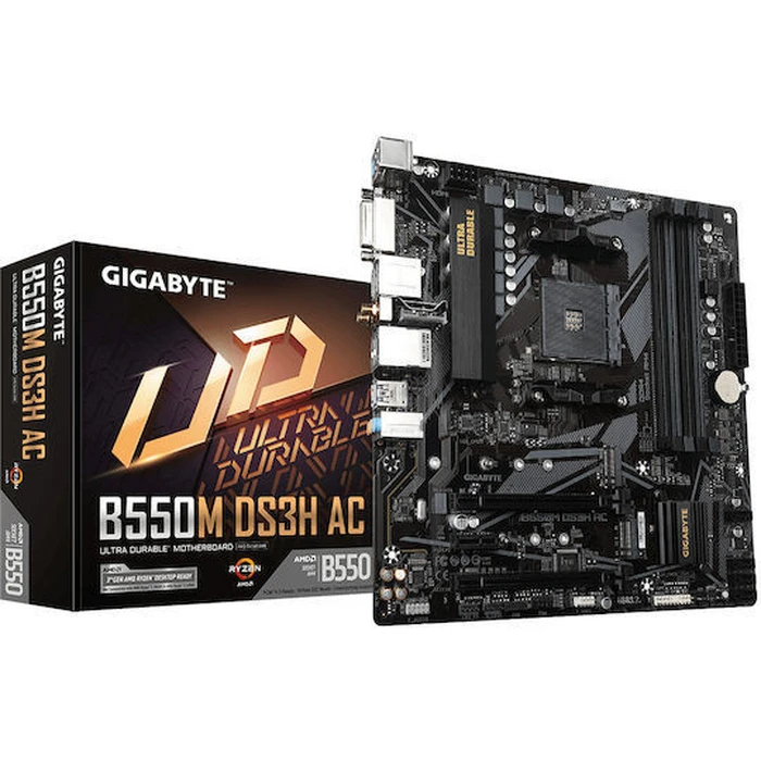 Motherboard Gigabyte B550M DS3H AC R2 (B550,AM4,mATX,DDR4) (Εκθεσιακό - ελαφρώς χρησιμοποιημένο)