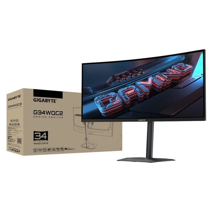 86.4 cm / 34" (3440x1440) GIGABYTE G34WQC2 1500R WQHD VA 1ms 200Hz HDMI DisplayPort HDR VESA Speakers