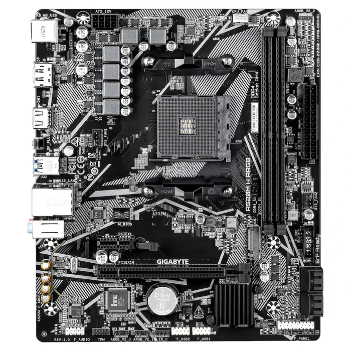 Gigabyte A520M H ARGB (A520, AM4, mATX, DDR4) Motherboard