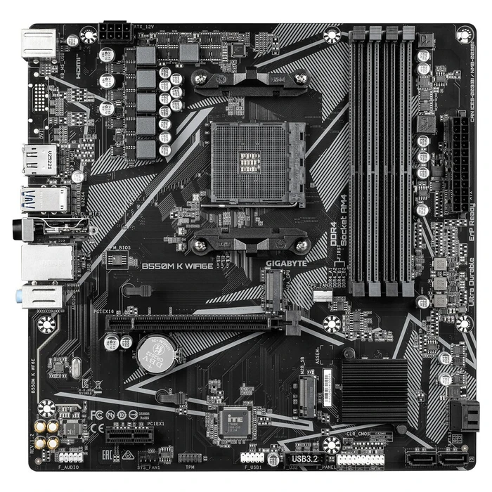 Gigabyte B550M K WIFI6E Μητρική Κάρτα Micro ATX (Socket AMD AM4, B550, Wi‑Fi 6E, Bluetooth)