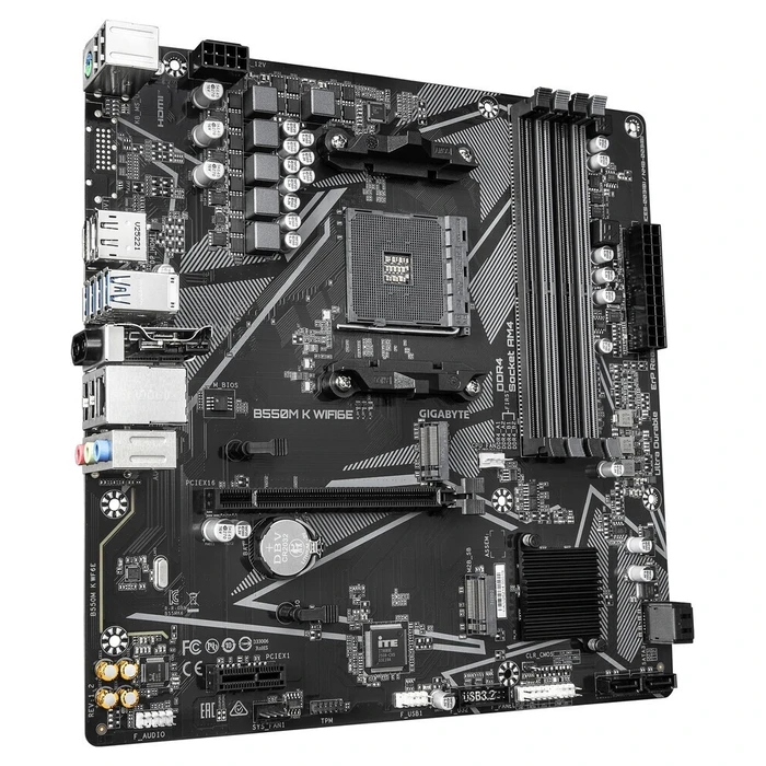 Gigabyte B550M K WIFI6E Μητρική Κάρτα Micro ATX (Socket AMD AM4, B550, Wi‑Fi 6E, Bluetooth)