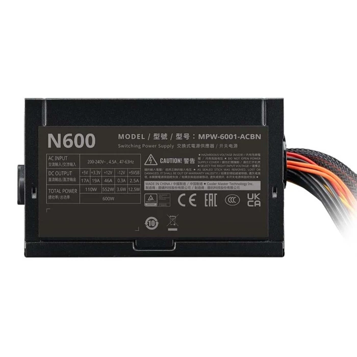 Cooler Master Elite NEX N600 600W 80 PLUS White Full Wired ATX Power Supply