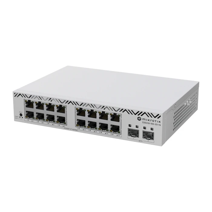 MikroTik CSS318-16G-2S+IN Διαχειριζόμενος L2 Switch με 16 θύρες Gigabit Ethernet και 2 θύρες SFP+ 10G