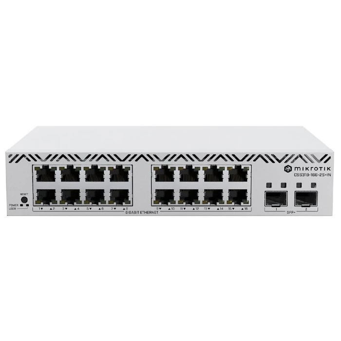 MikroTik CSS318-16G-2S+IN Διαχειριζόμενος L2 Switch με 16 θύρες Gigabit Ethernet και 2 θύρες SFP+ 10G