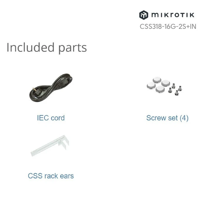 MikroTik CSS318-16G-2S+IN Διαχειριζόμενος L2 Switch με 16 θύρες Gigabit Ethernet και 2 θύρες SFP+ 10G