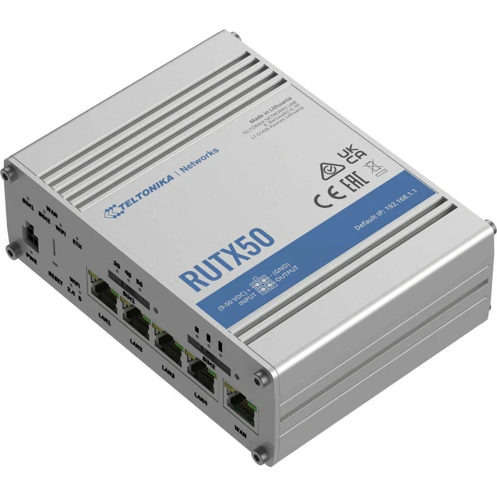 Teltonika RUTX50 5G LTE Router Wi‑Fi 5 with 4 Ethernet Ports