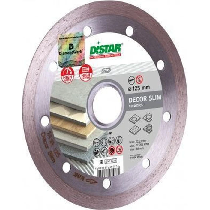 Δίσκος Κοπής Δομικών Υλικών Distar 125mm Decor Slim