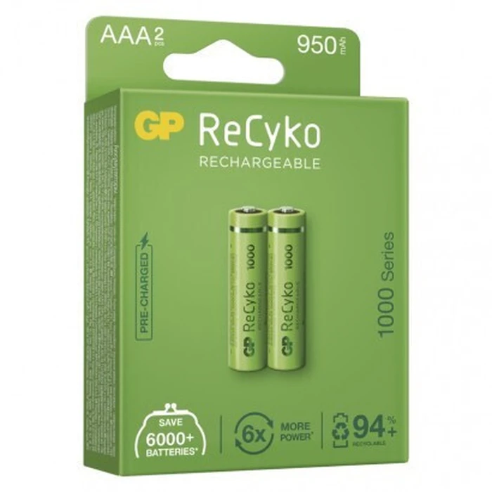 GP Batteries Μπαταρίες AAA NiMH Επαναφορτιζόμενες ReCyko 950mAh