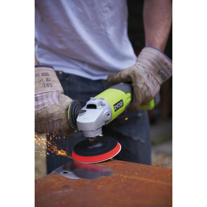 Γωνιακός τροχός Ryobi R18AG-140S με σετ: μπαταρία 4.0 Ah, φορτιστής, δίσκος λείανσης και τσάντα