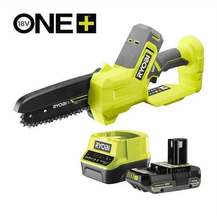 Ryobi Αλυσοπρίονο Μπαταρίας ONE+ RY18PS15A-120, 18V με Λάμα 15cm (Li-Ion 2,0Ah)