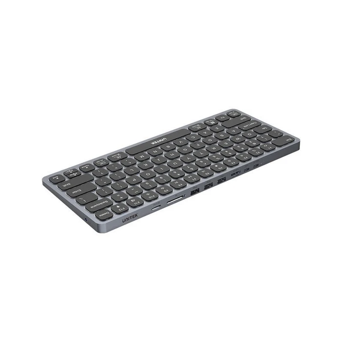 Unitek D1092A USB-C Keyboard Docking Station with DisplayPort 4K, Power Delivery, Ethernet - Grey