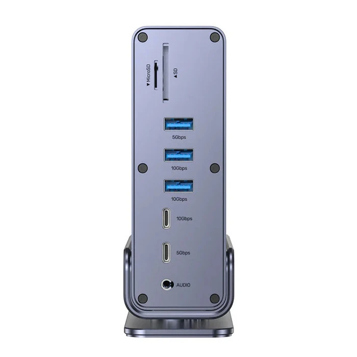 Unitek D1135A Docking Station USB-C - 3 Οθόνες, 4K, PD, Ethernet, Ασημί