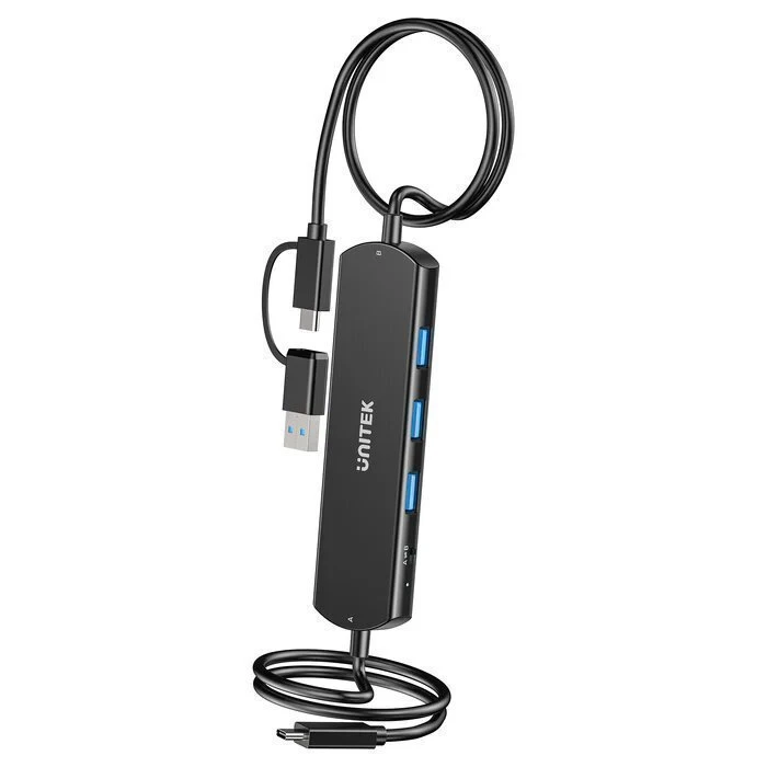 Unitek USB‑C KVM Hub 10Gbps – Διαμοιρασμός μεταξύ 2 υπολογιστών, 3× USB‑A (μοντέλο U1344A)
