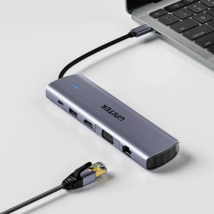 Unitek USB-C Docking Station / 11-in-1 USB-C Hub (uHUB U11+ D1113BGY) — HDMI 4K, 100W PD, Gigabit Ethernet, SD/microSD Card Reader