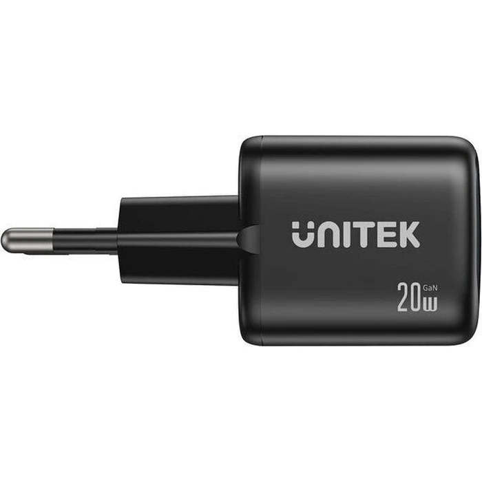 Unitek Φορτιστής Τοίχου GaN 20W με USB-A και USB-C (Zeno) – Μαύρος