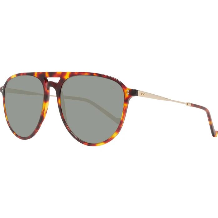 Hackett Bespoke Men's Sunglasses HSB843-143 — Brown Frame with Green Lens, Size 57/17/145