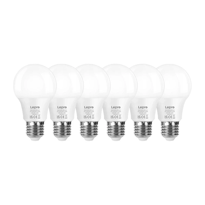 Lepro Λάμπες LED 8.5W E27 A60 Θερμό Λευκό 2700K 806lm - Σετ 6τμχ