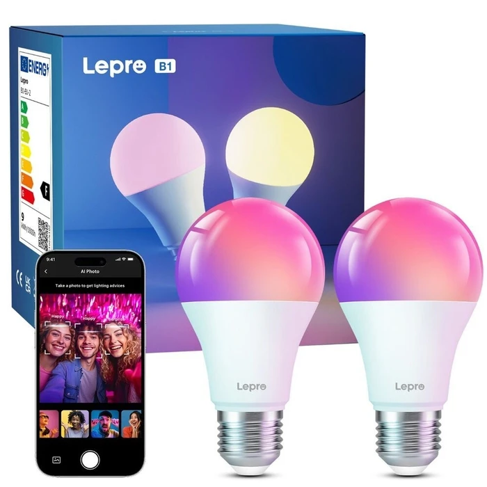 Teckin Smart Lepro Ai LED Bulbs 8.5W E27 RGB Dimmable 2pcs (B1-EU-2)