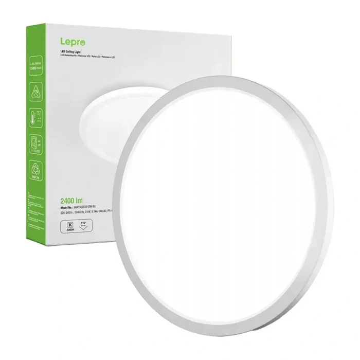Lepro White Bathroom Ceiling LED Flush Mount 092928