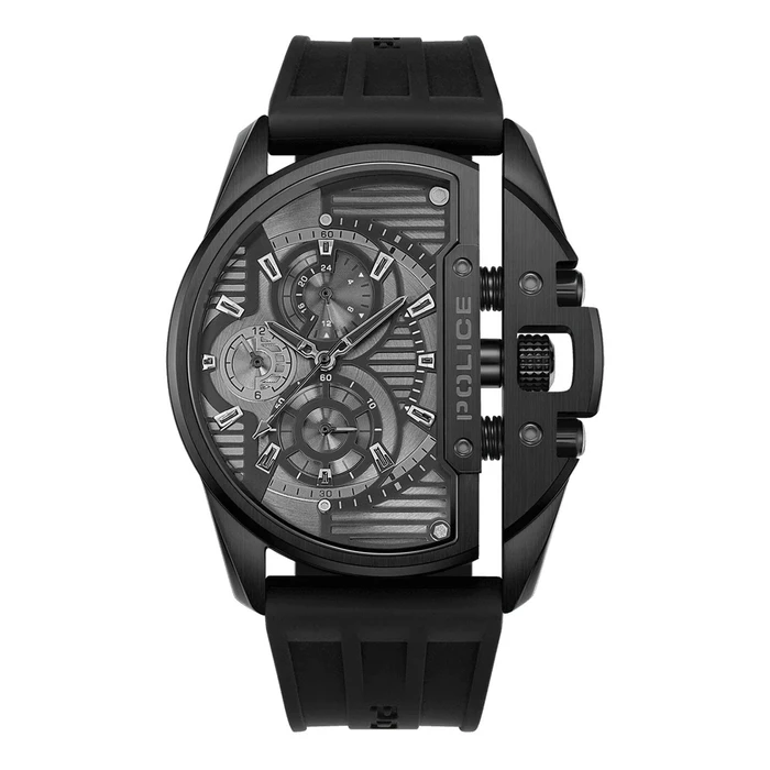 Police Ανδρικό Ρολόι PEWGQ2203605M (48mm) - Μαύρο Καουτσούκ Λουράκι