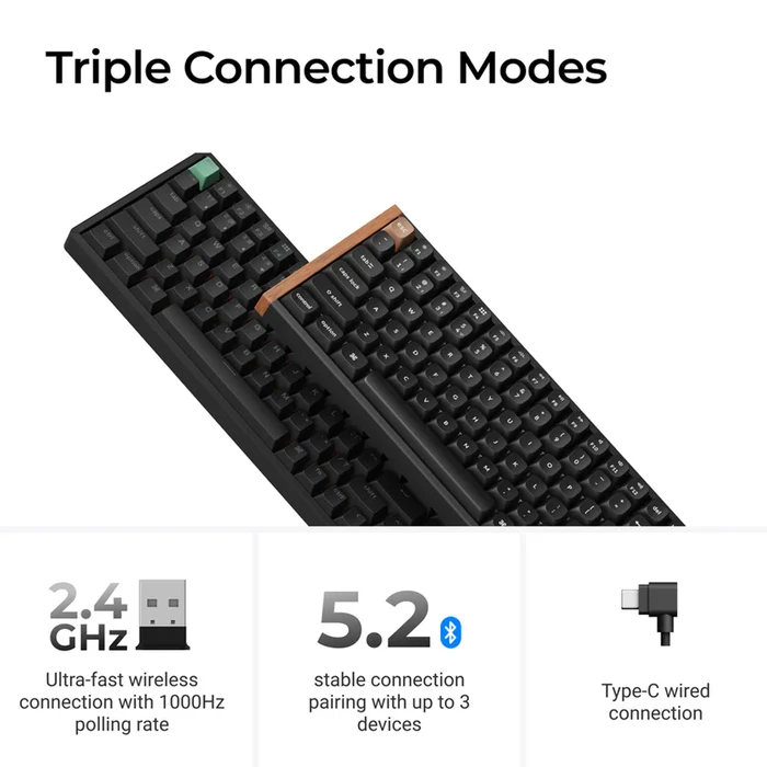 Keychron Πληκτρολόγιο K6 HE Shine Through Wireless Magnetic Hall Effect RGB 65 US Layout