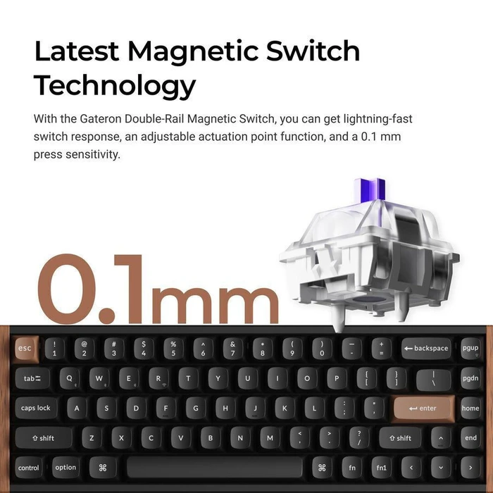 Keyboard Keychron K6 HE Special Wood Edition Wireless Magnetic Hall Effect RGB 65% US