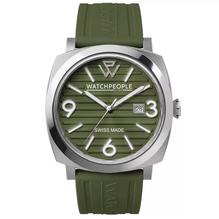 Ice Men's Battery Watch Watchpeople 45MM (Model 700998) with Green Silicone Strap
