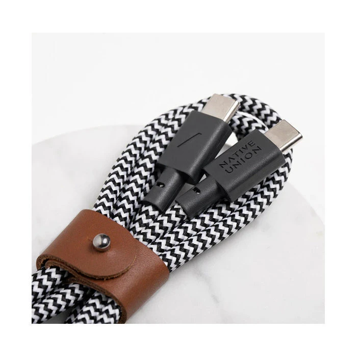 Native Union Μετατροπείς - Αντάπτορες Belt USB 2.0 Cable USB-C male USB-C Μαύρο 1.2m BELT-C-ZEB-2-NP