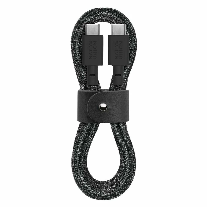 Native Union Metatropeis kai Antaptoreis Belt Braided USB 2.0 Cable USB-C male USB-C 60W PD Black 1.2m