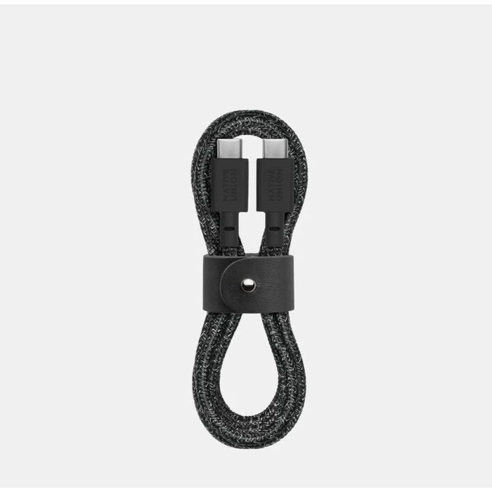 Native Union Metatropeis kai Antaptoreis Belt Braided USB 2.0 Cable USB-C male USB-C 60W PD Black 1.2m