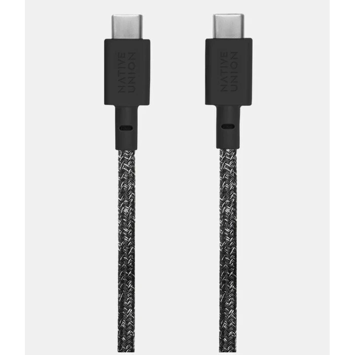 Native Union Metatropeis kai Antaptoreis Belt Braided USB 2.0 Cable USB-C male USB-C 60W PD Black 1.2m