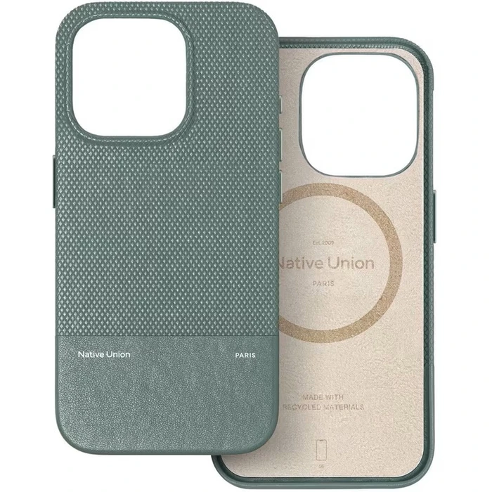 Native Union (re)classic Back Cover Leather 1.8mm Slate Green for iPhone 16 Pro Max
