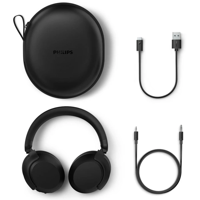 Philips TAH8000EBK/00 Ασύρματα / Ενσύρματα Over Ear Ακουστικά Μαύρα