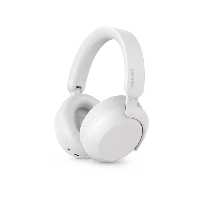 Philips TAH8000E Ασύρματα / Ενσύρματα Over Ear Ακουστικά και Quick Charge Λευκά