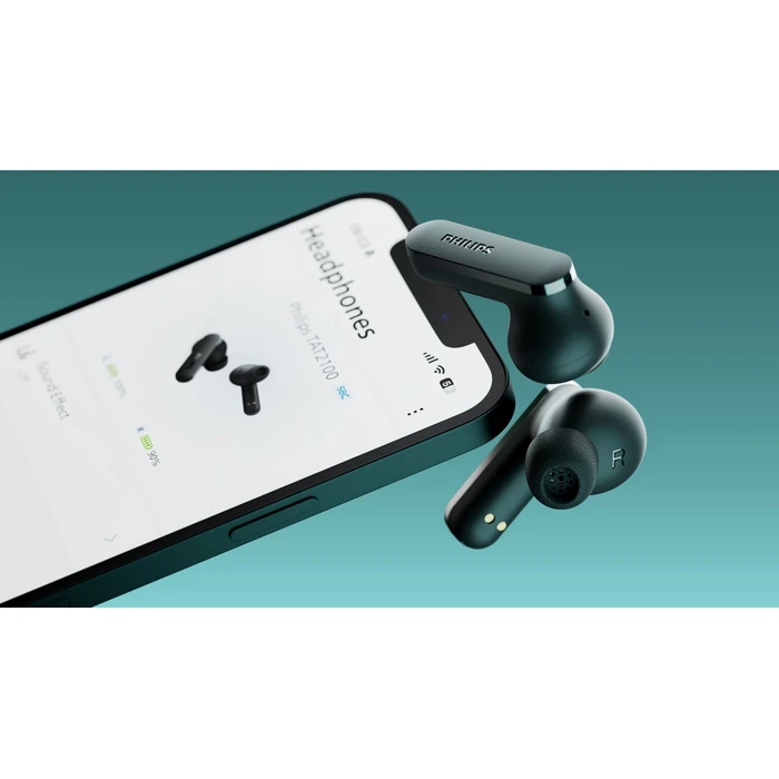 Philips TAT2100BK/00 μαύρα ασύρματα in‑ear ακουστικά με θήκη φόρτισης