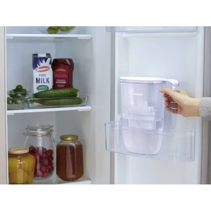 Philips water filter jug 2.6 L with 3 Micro X-Clean Softening+ filters, white