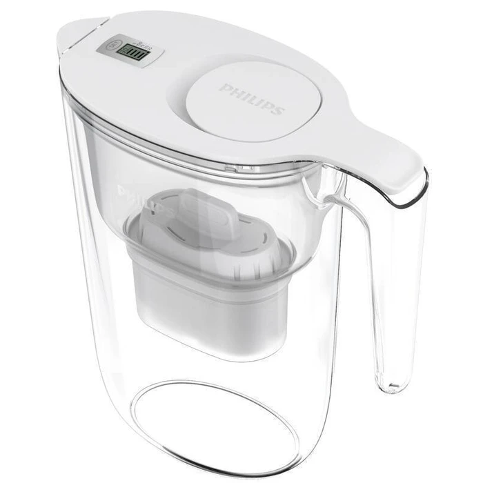 Philips water filter jug 2.6 L with 3 Micro X-Clean Softening+ filters, white