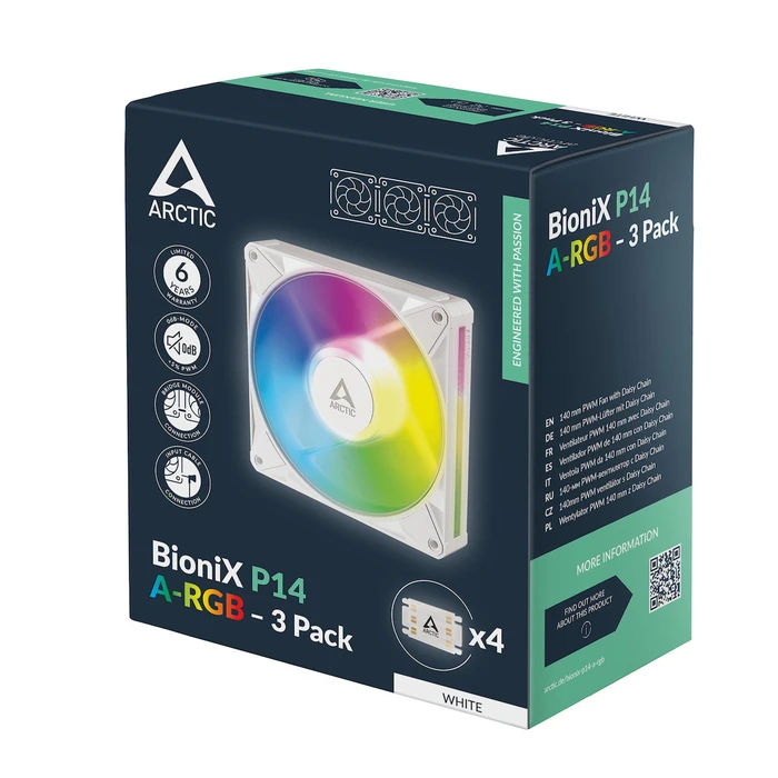 ARCTIC BioniX P14 A-RGB 140mm PWM 3τμχ Λευκό