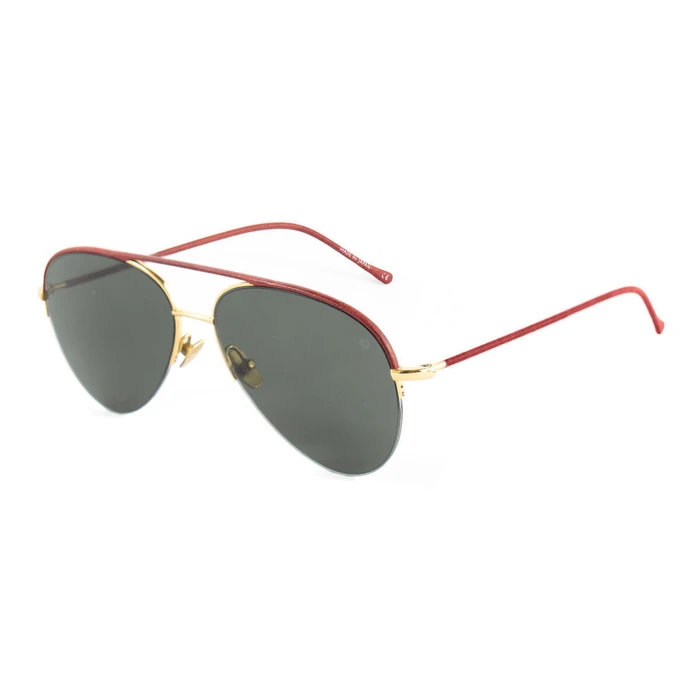 Belstaff Unisex Sunglasses PHOENIX-S076 — Red Metal Frame, Green Lens