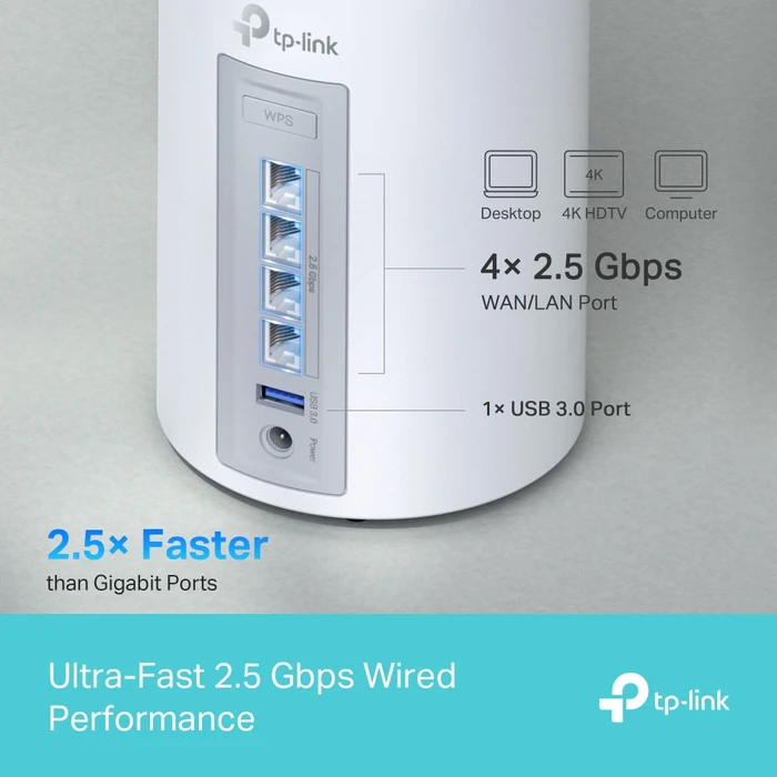 TP-LINK Router Deco BE65 2 Pack BE9300 Whole Home Mesh Wi-Fi 7 System Tri Band