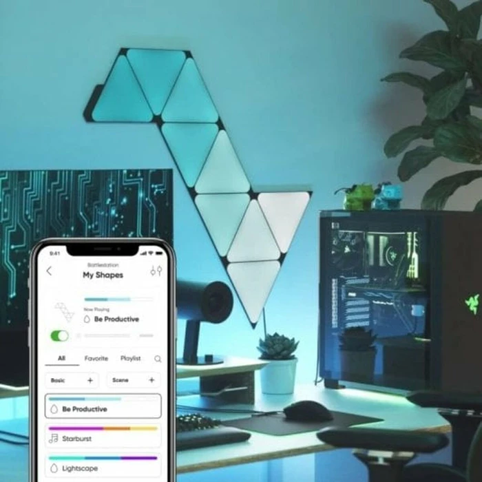 Nanoleaf Shapes Τρίγωνα Ultra Μαύρο Starter Kit 9-τεμ.