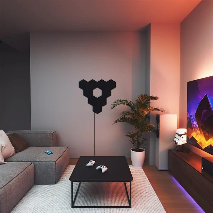 Nanoleaf Smart Decorative LED Light Panels Shapes Hexagon – 3-pack, 42 x 3 cm (RGBW) - NL42-0101HX-3PK